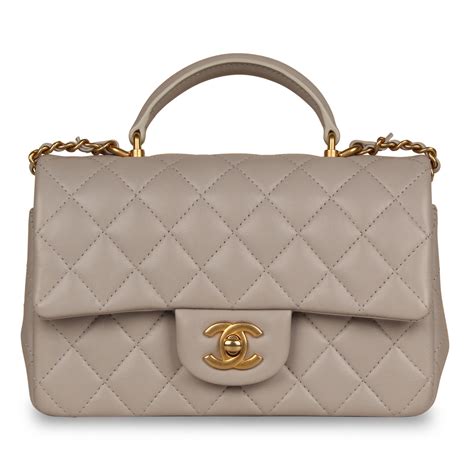 grey chanel flap bag|mini top handle chanel bag.